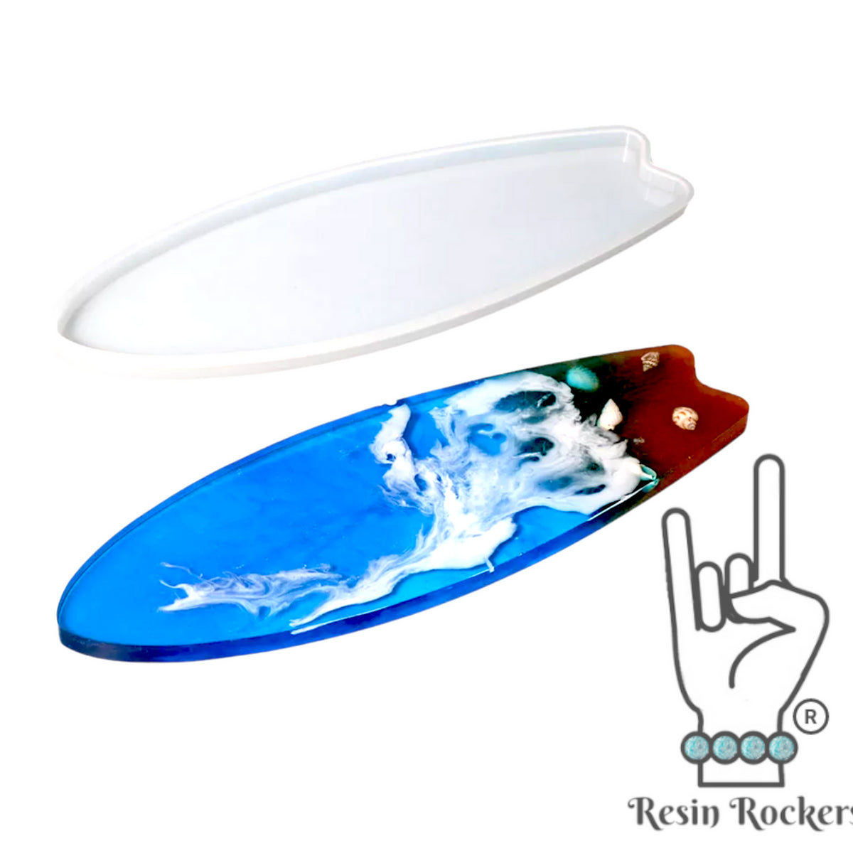 Surfboard Tray Silicone Mold for Epoxy Resin Art