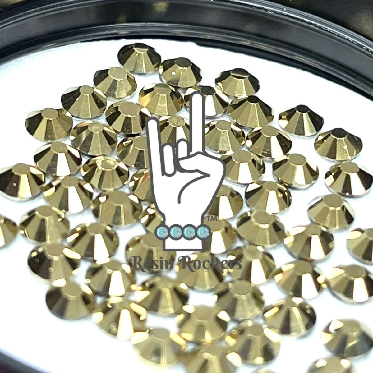 Gold Aurum Luxe Bling Bling Premium Glass Rhinestone Embellishments &amp; Badge Reel Snap Gems