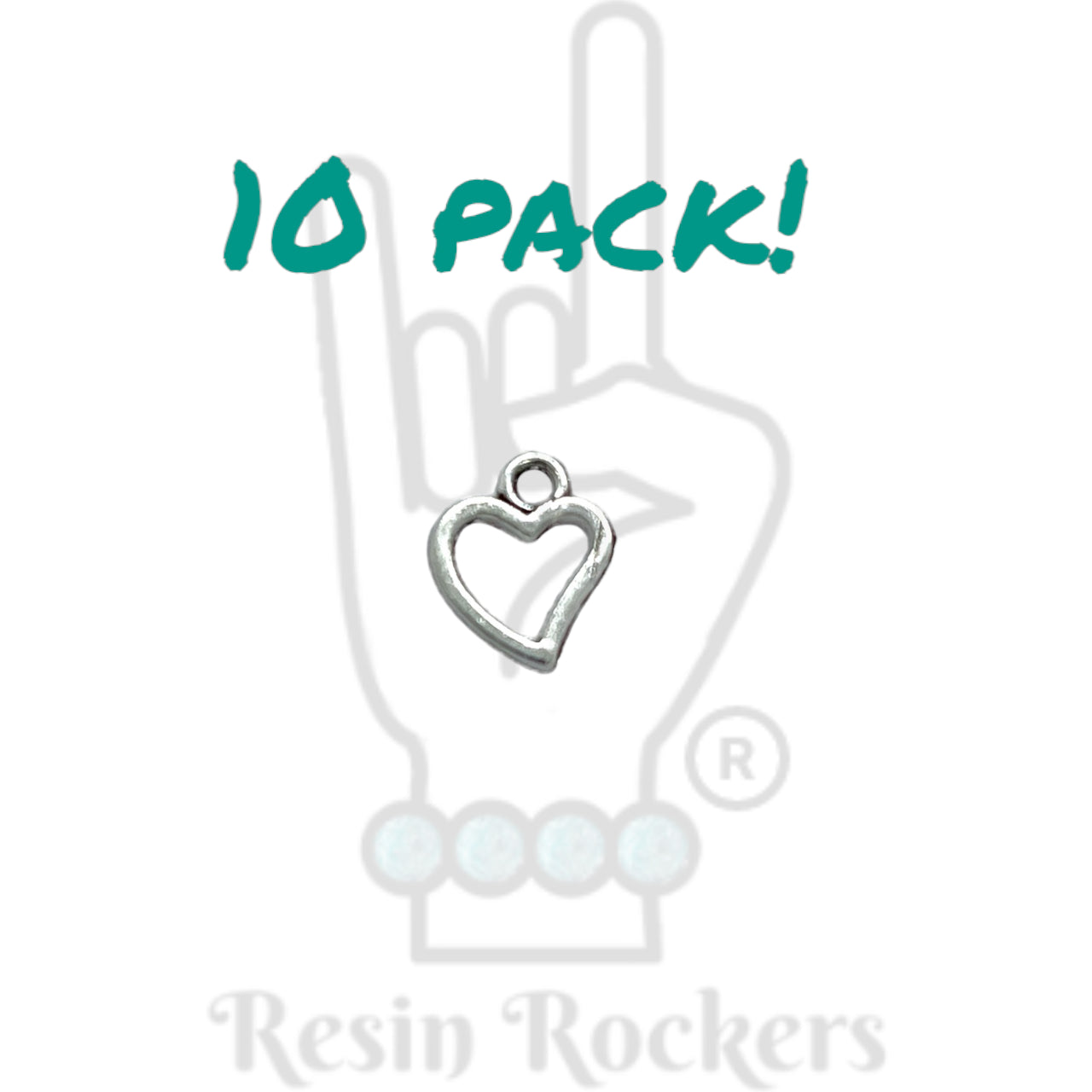 Mini Heart Charm - 10 Pack
