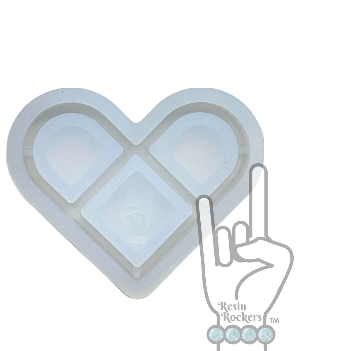 UV Safe Pill Halves in a Heart Shape Shaker Badge Reel or Phone Grip Shaker Silicone Mold for Epoxy and UV Resin Art