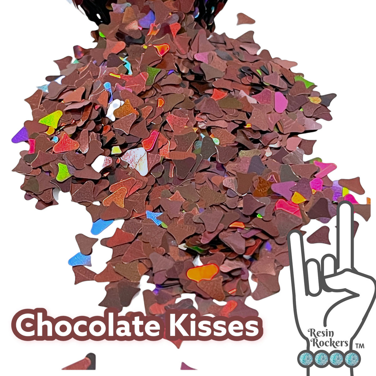 Chocolate Kisses Holographic Glitter Shape