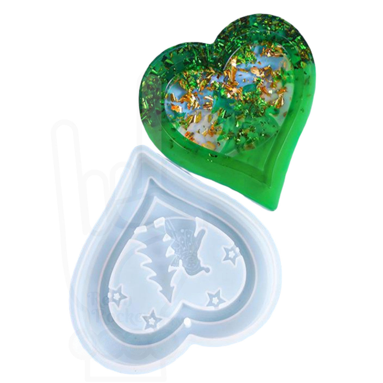 Geometric Mosaic Heart Silicone Mold for Epoxy Resin Art - Resin Rockers