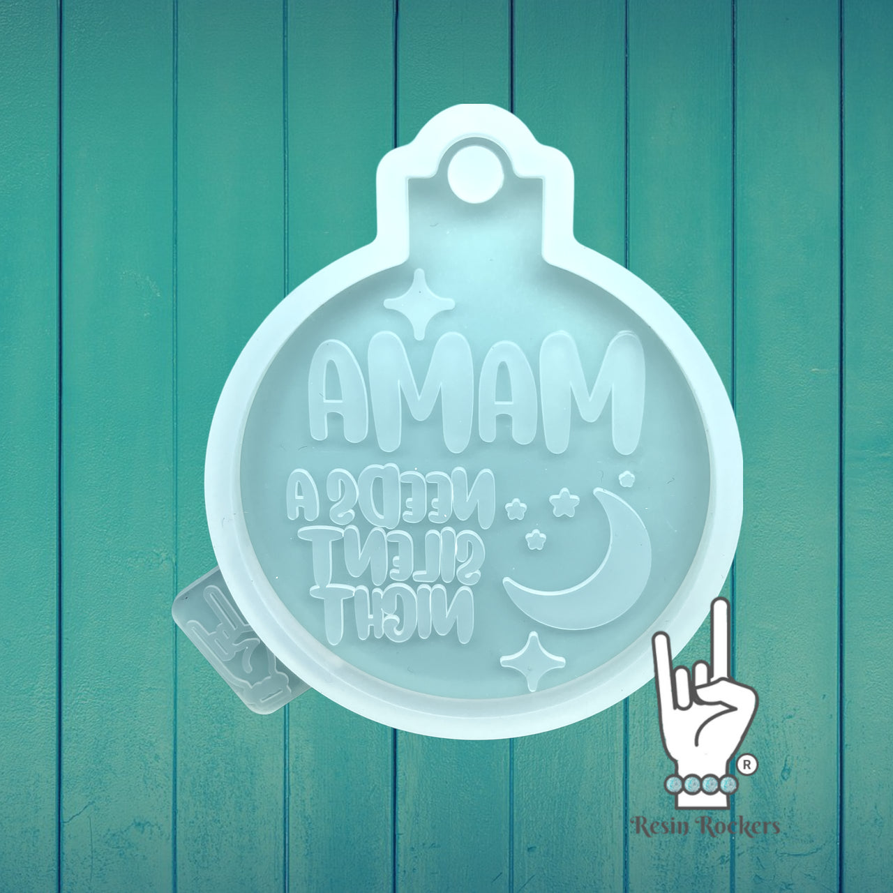 UV Safe Mama Needs a Silent Night Resin Rockers Exclusive Ornament Mold for UV and Epoxy Resin Art