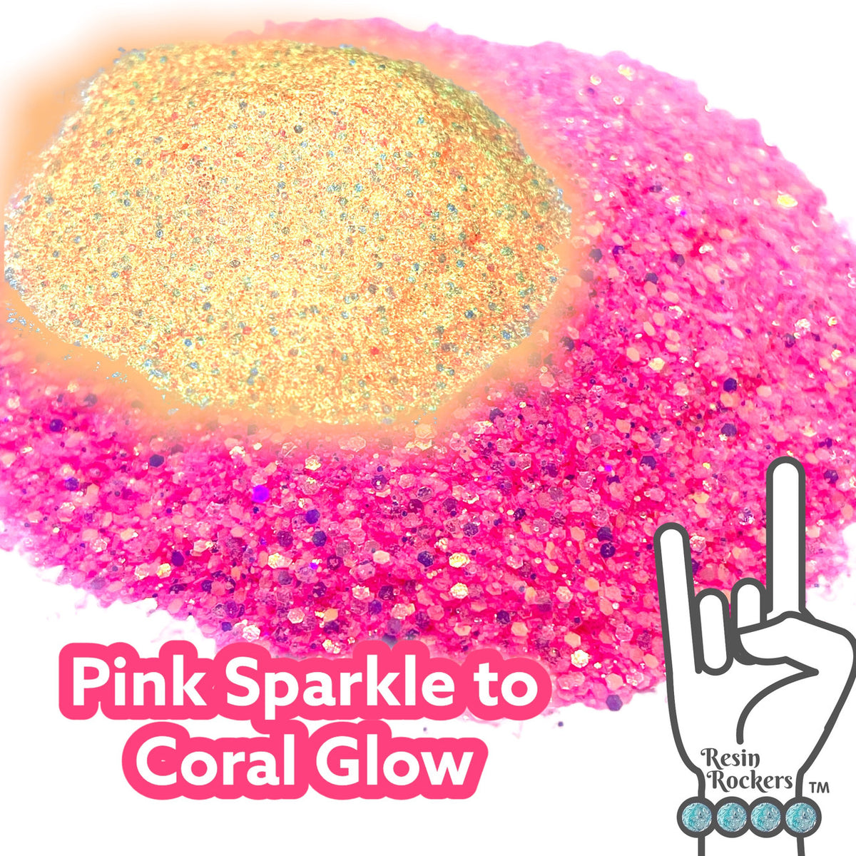 Glamour and Sunburst Sparkle to Sunny Orange Glow in the Dark Pixie for Poxy Color Changing Medium Chunky Glitter Mix