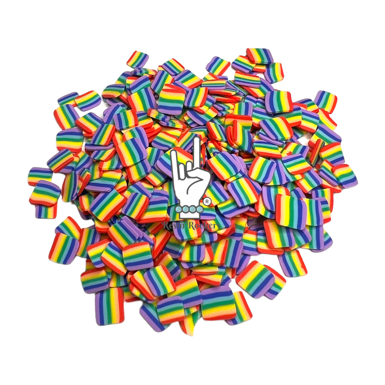 Rainbow Pride Flag Polymer Clay Pieces for Epoxy and UV Resin Art