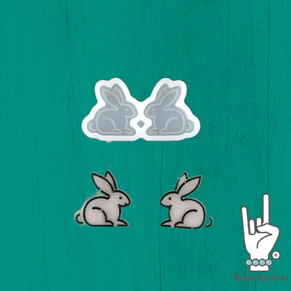 UV Safe Bunny Rabbit Stud Earring Mold for UV and Epoxy Resin Art