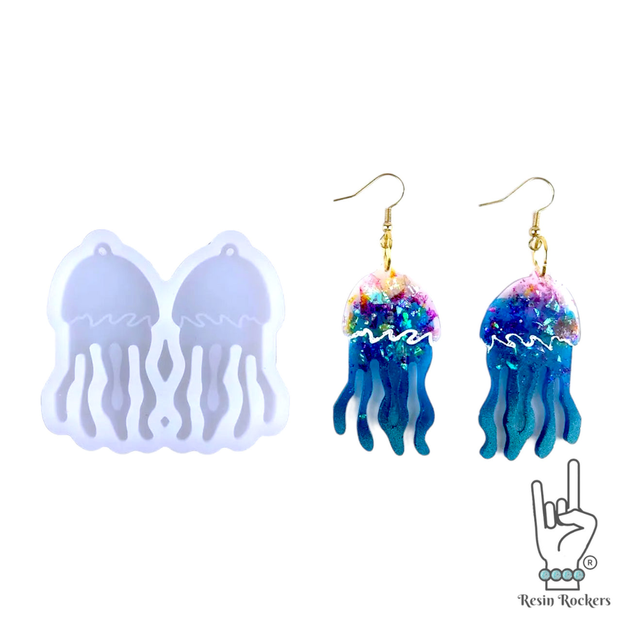 UV Safe Jellyfish Dangle Earring Mold for UV or Epoxy Resin Art