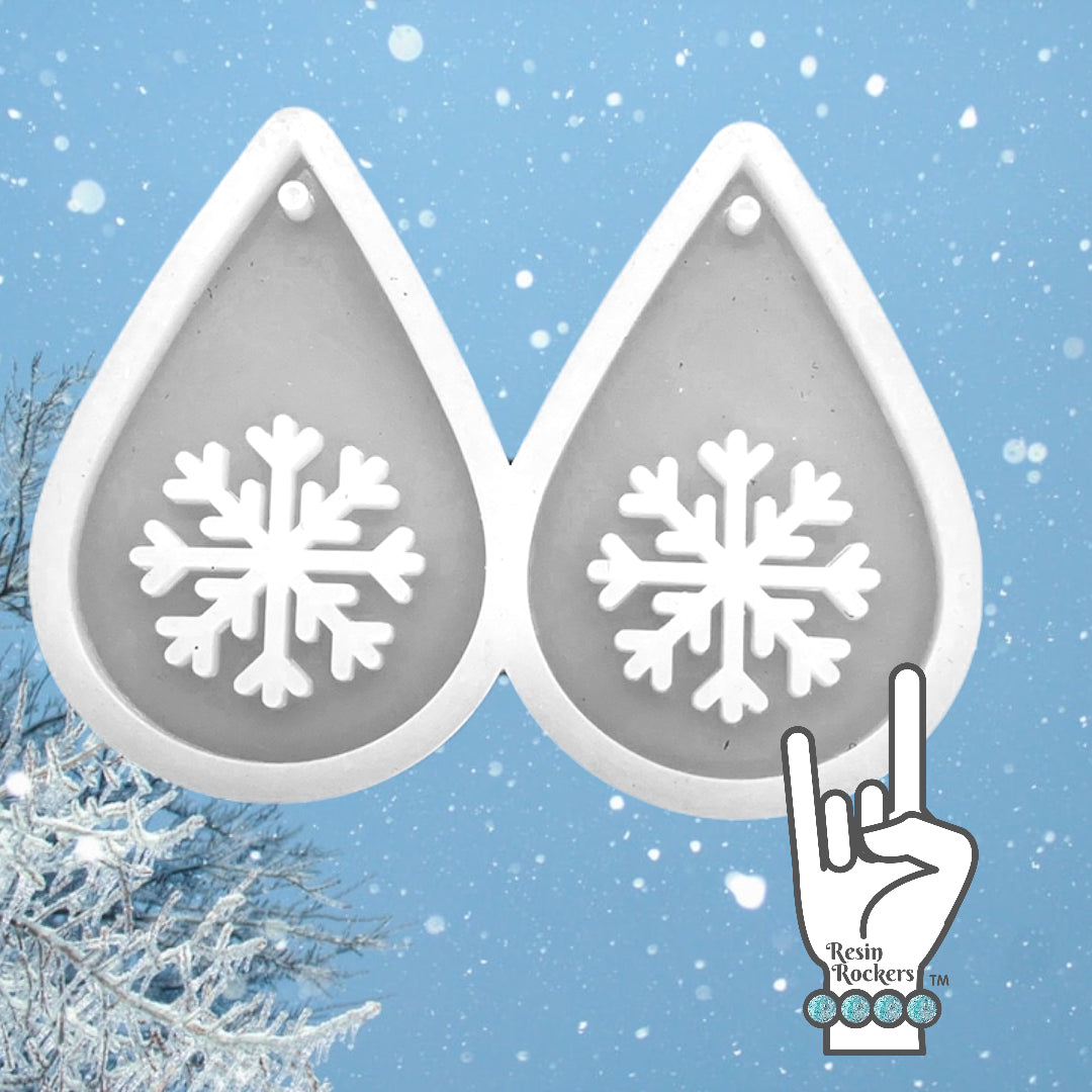 UV Safe Snowflake Dangle Earring Mold for Resin Art Winter Holiday