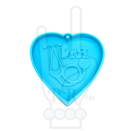 RN Heart Keychain Silicone Mold for Epoxy Resin Art