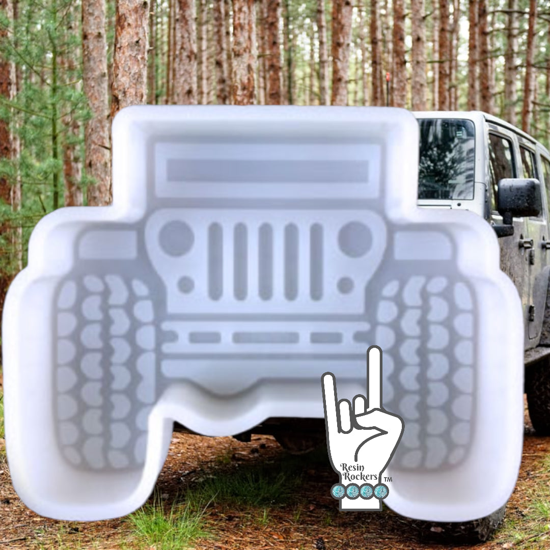Standing Jeep Inspired Truck Silicone Mold for Epoxy Resin Art