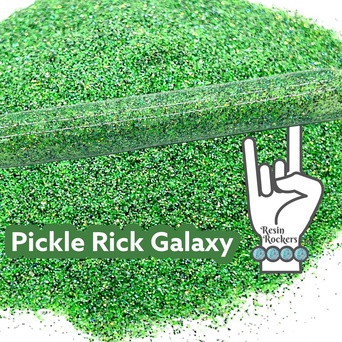 Pickle Rick Green Galaxy Glitter for Full Coverage Pixie for Poxy Micro Fine Glitter 1 oz.