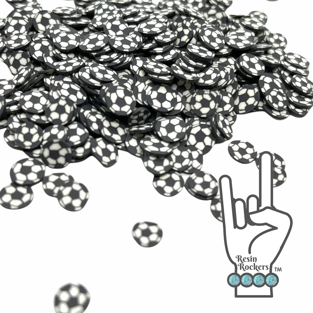 Soccer Ball Polymer Clay Pieces for Epoxy and UV Resin Art