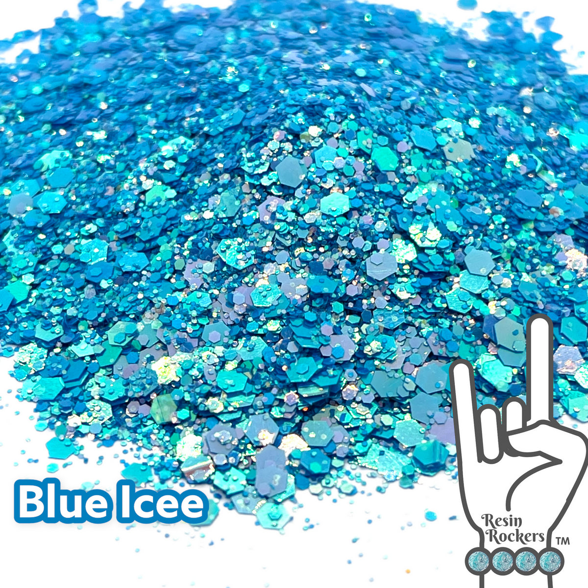 Blue Icee Color Shift Holographic Premium Pixie for Poxy Chunky Glitter Mix