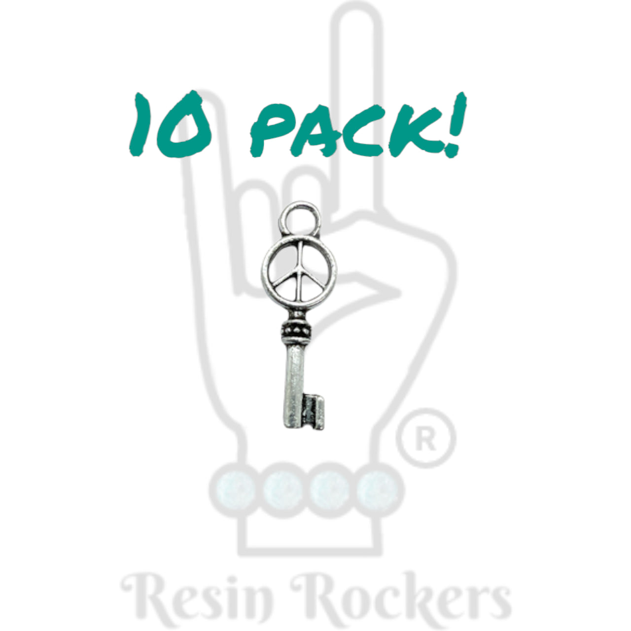 Peace Sign Key Charm - 10 Pack