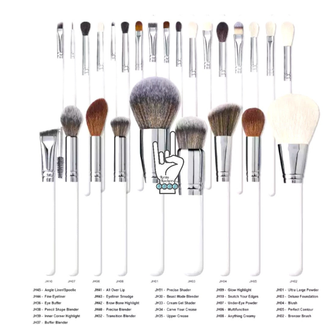 Professional 16pc or 26pc Natural Hair Makeup Brush UV Resin Blank Set with Marbled Box