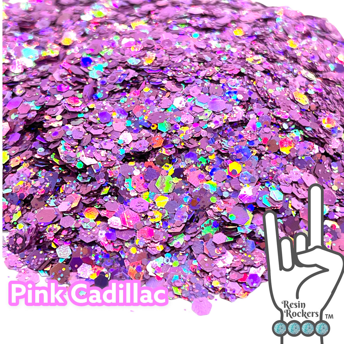 Pink Cadillac Holographic Pixie for Poxy Chunky Glitter Mix