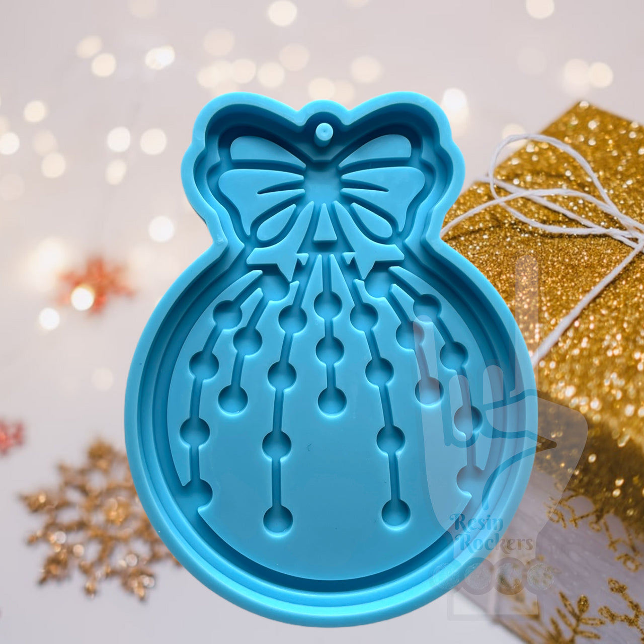 Jingle Bell Bow Ornament Silicone Mold for Epoxy Resin Art