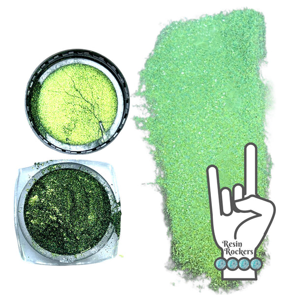 Dragon Scales Green Chrome Reflection Pigment Powder - Resin Rockers
