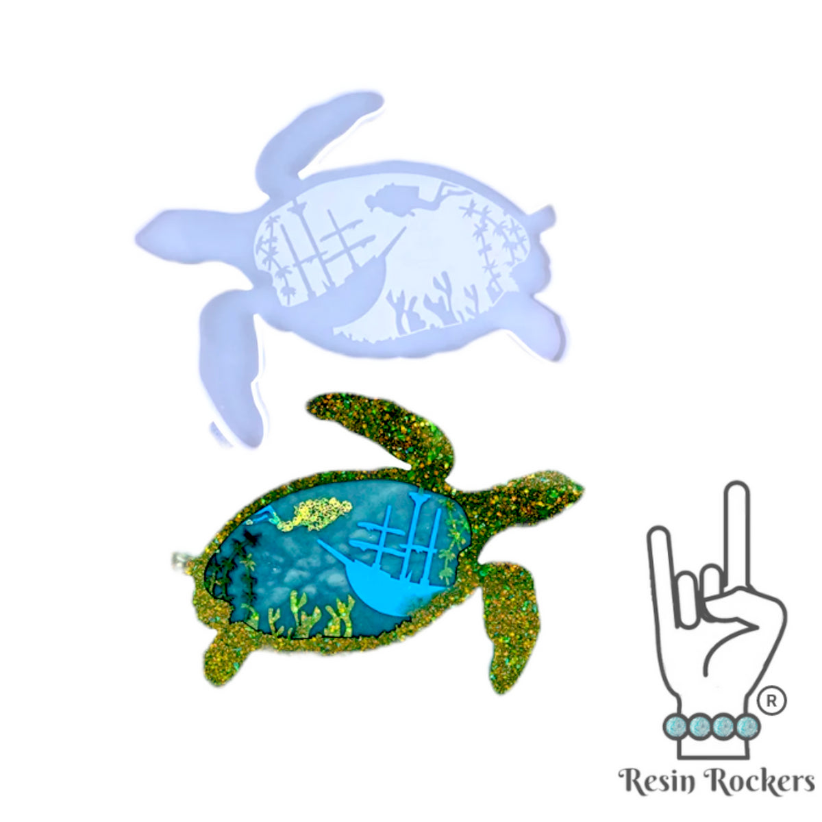 Sea Turtle Tray Silicone Mold for Epoxy Resin Art
