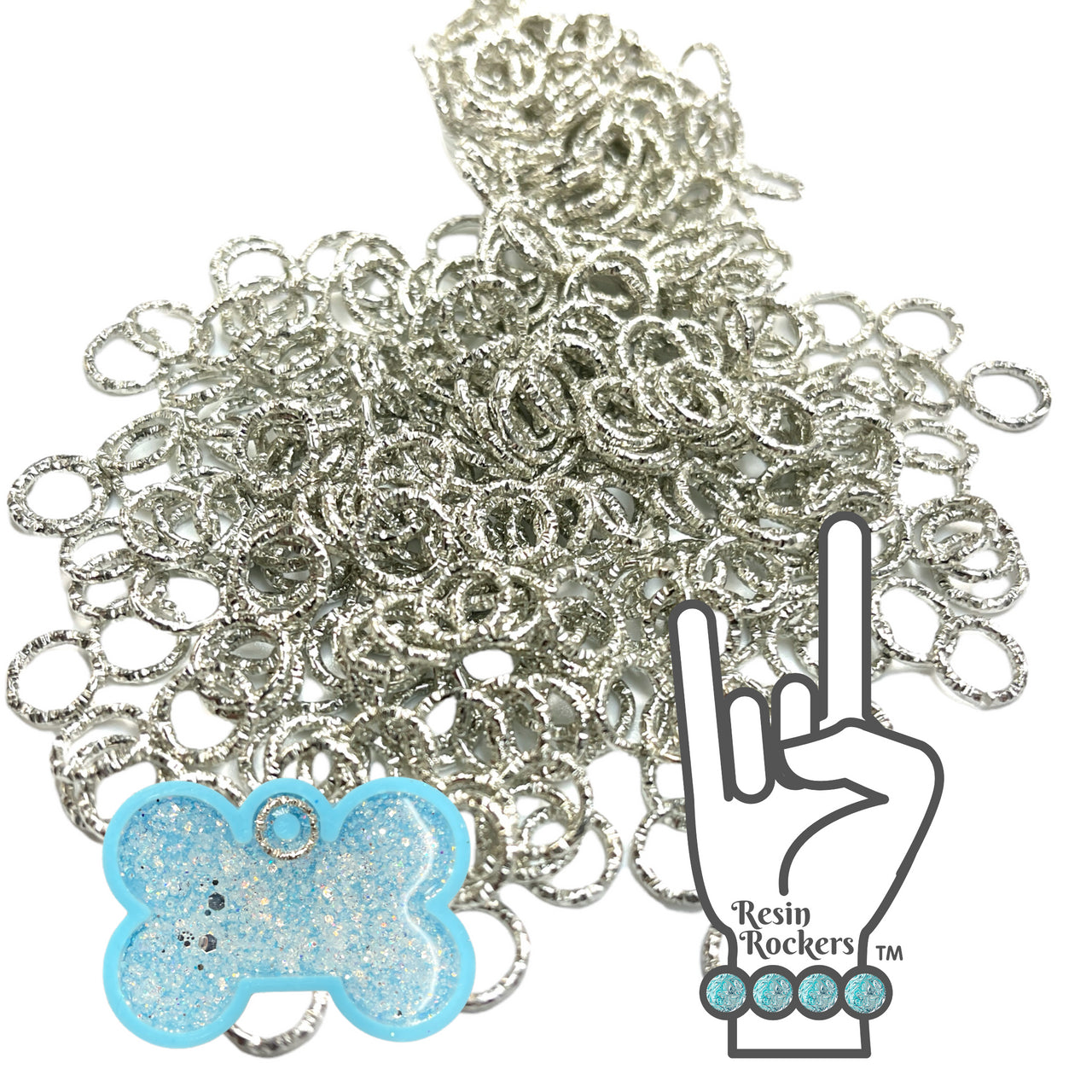 Dog Tag Reinforcement Rhodium Plated Stainless Steel Jump Rings Pack of 100