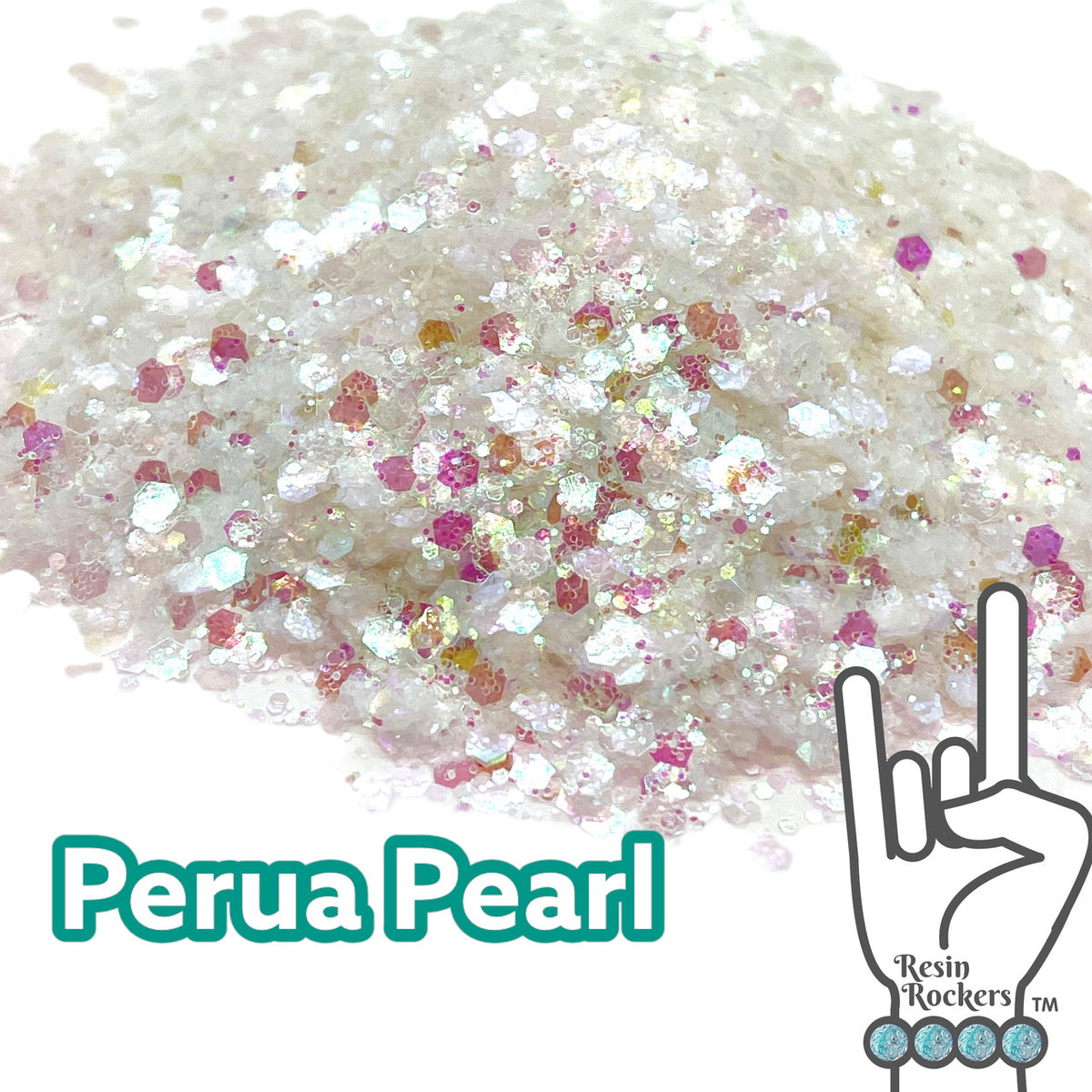 Perua Pearl Iridescent Pearlescent &amp; Holographic Pixie for Poxy Chunky Glitter Mix