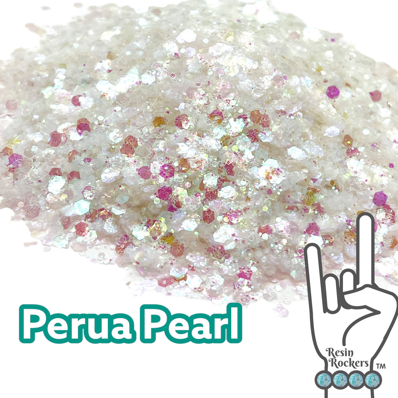 Perua Pearl Iridescent Pearlescent & Holographic Pixie for Poxy Chunky Glitter Mix
