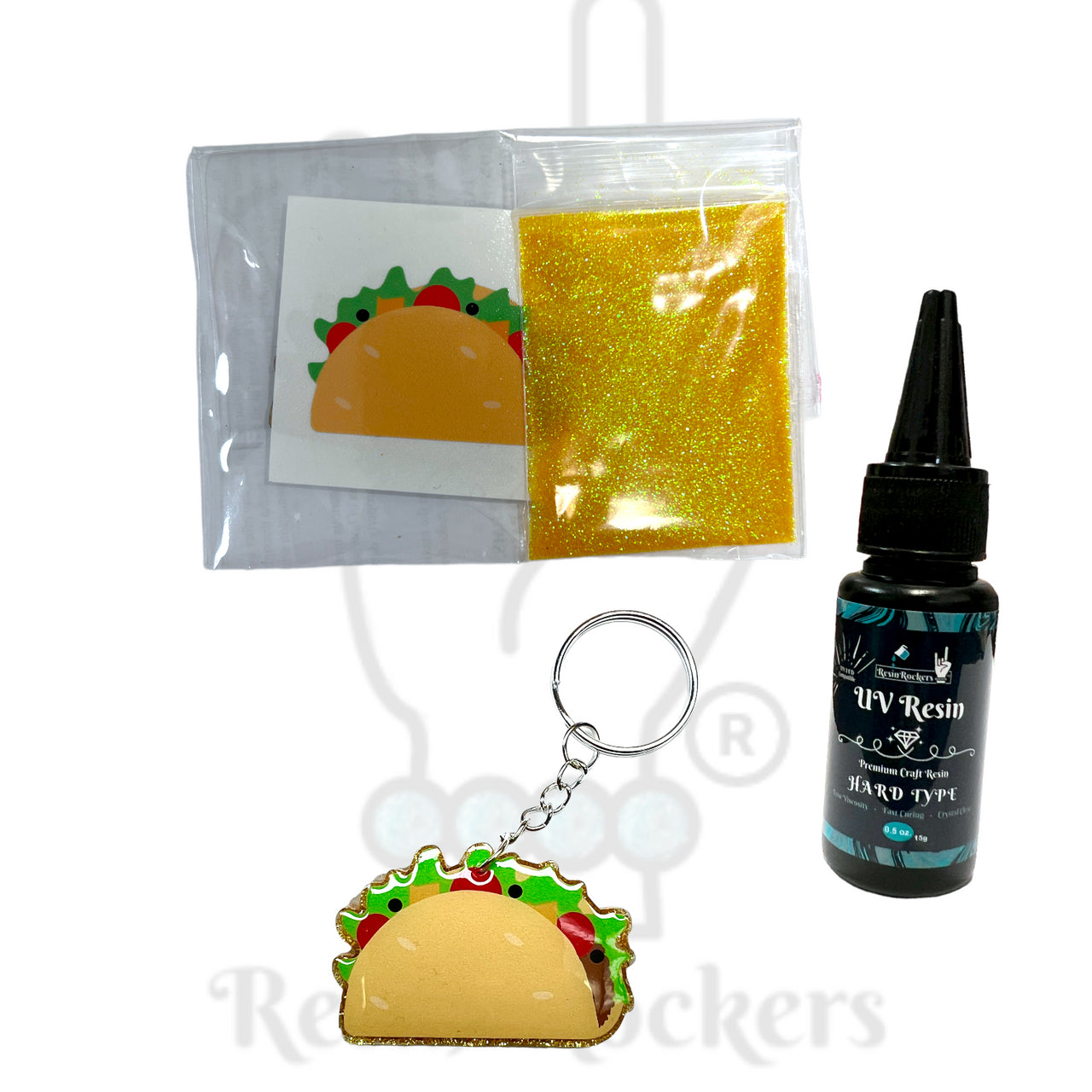 Taco Acrylic Blank With Decal Keychain Kit