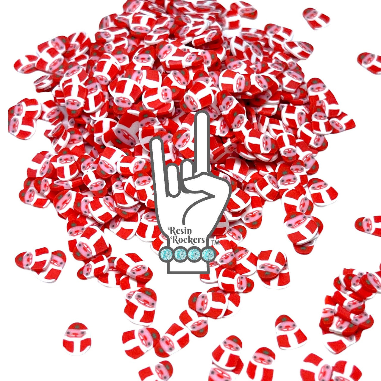 Jolly Old St. Nick Santa Polymer Clay Pieces for Epoxy and UV Resin Art