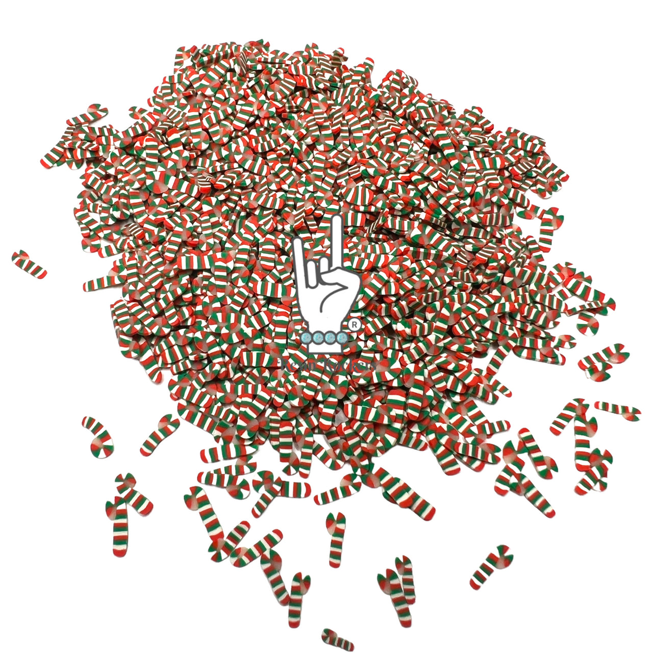 Candy Cane Polymer Clay Pieces for Epoxy and UV Resin Art