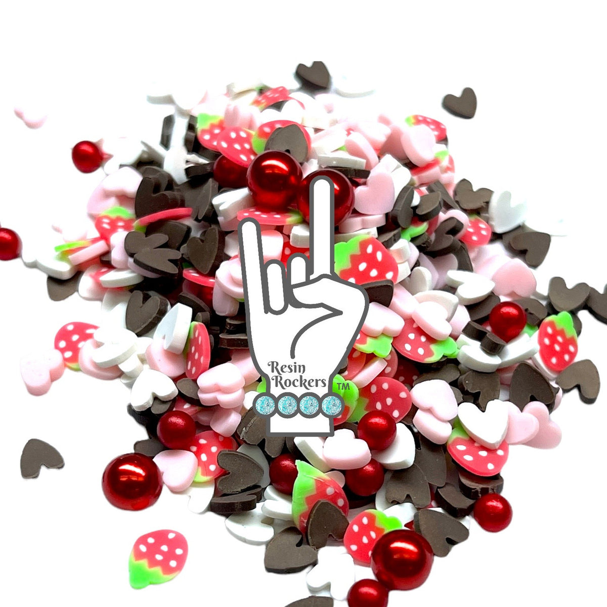Berry Lover Strawberry Polymer Clay Pieces - Resin Rockers