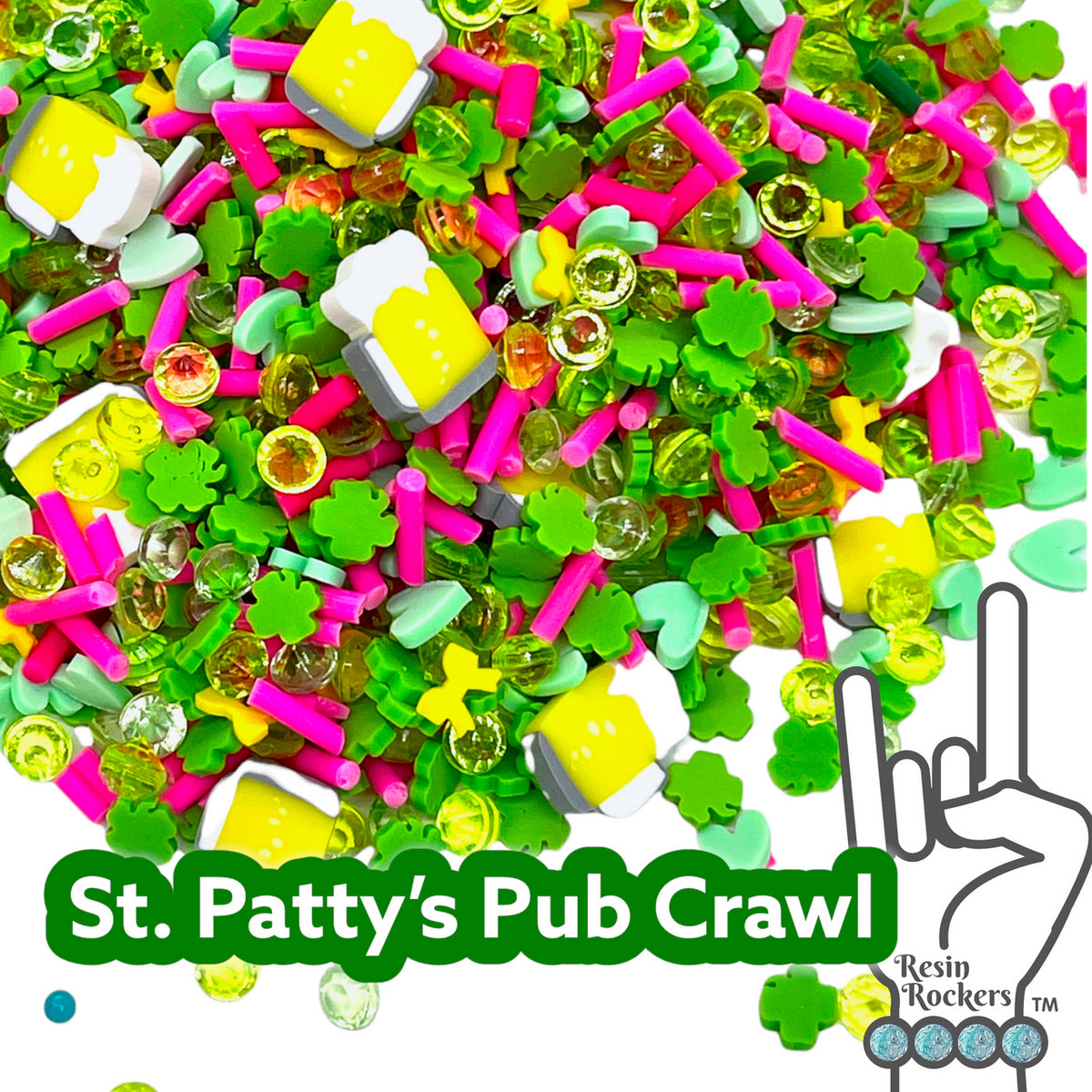 St. Patrick&#39;s Day Pub Crawl Mix Polymer Clay Pieces for Epoxy and UV Resin Art