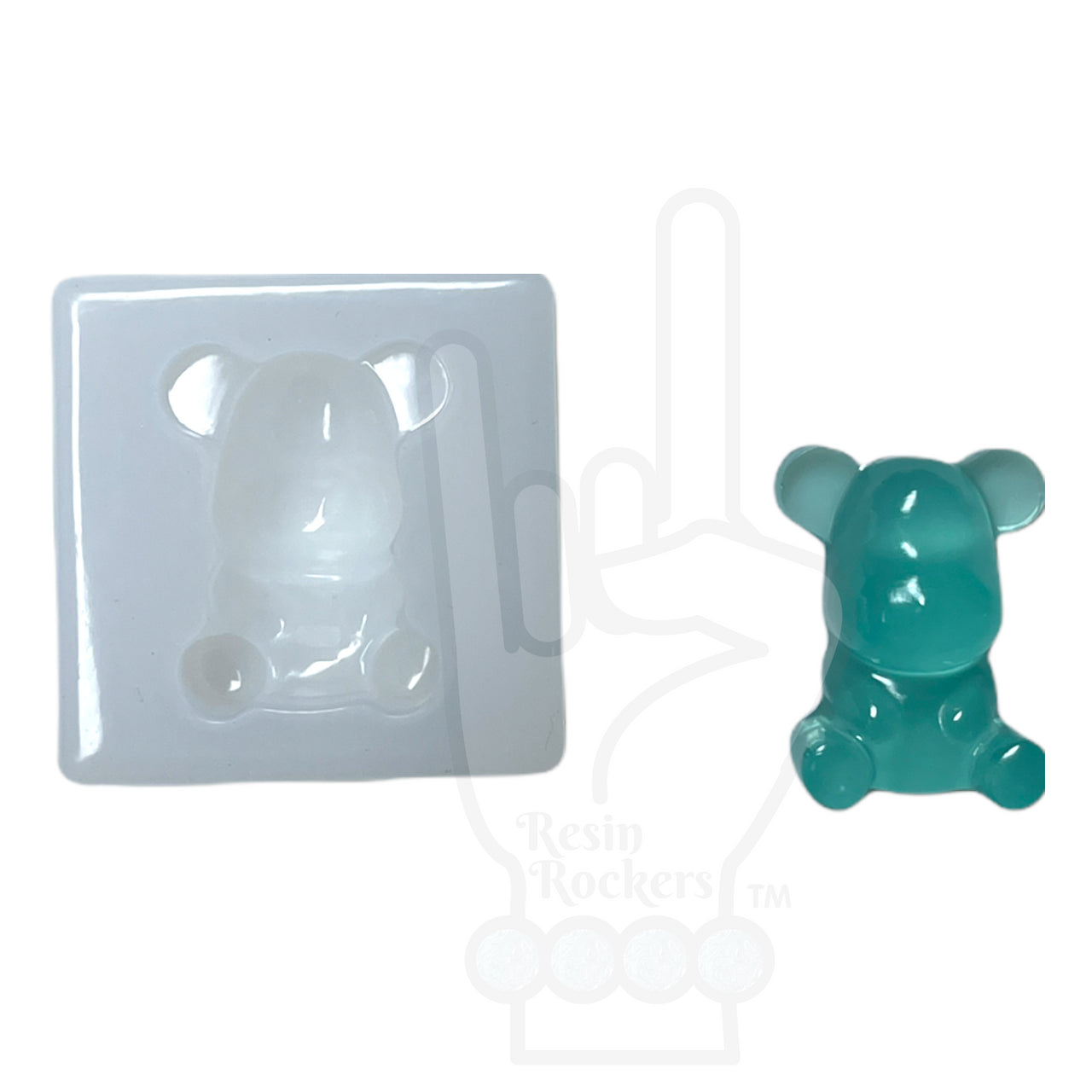 Mini UV Safe Sitting Teddy Bear Transparent Silicone Mold for Epoxy or UV Resin Art