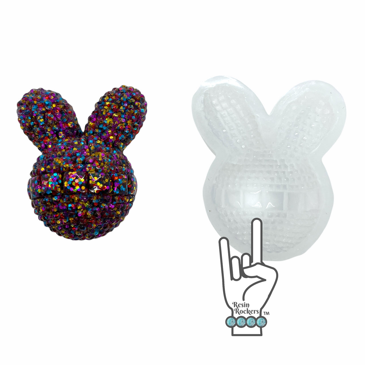Druzy Boujee Bunny Transparent Silicone Mold for Epoxy and UV Resin Art
