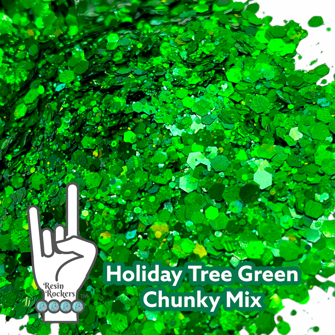 Holly Jolly Green Holographic Pixie for Poxy Chunky Glitter Mix