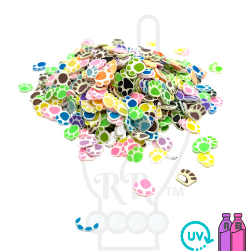 Pet Paws Polymer Clay Pieces for Epoxy and UV Resin Art - Multi-colored