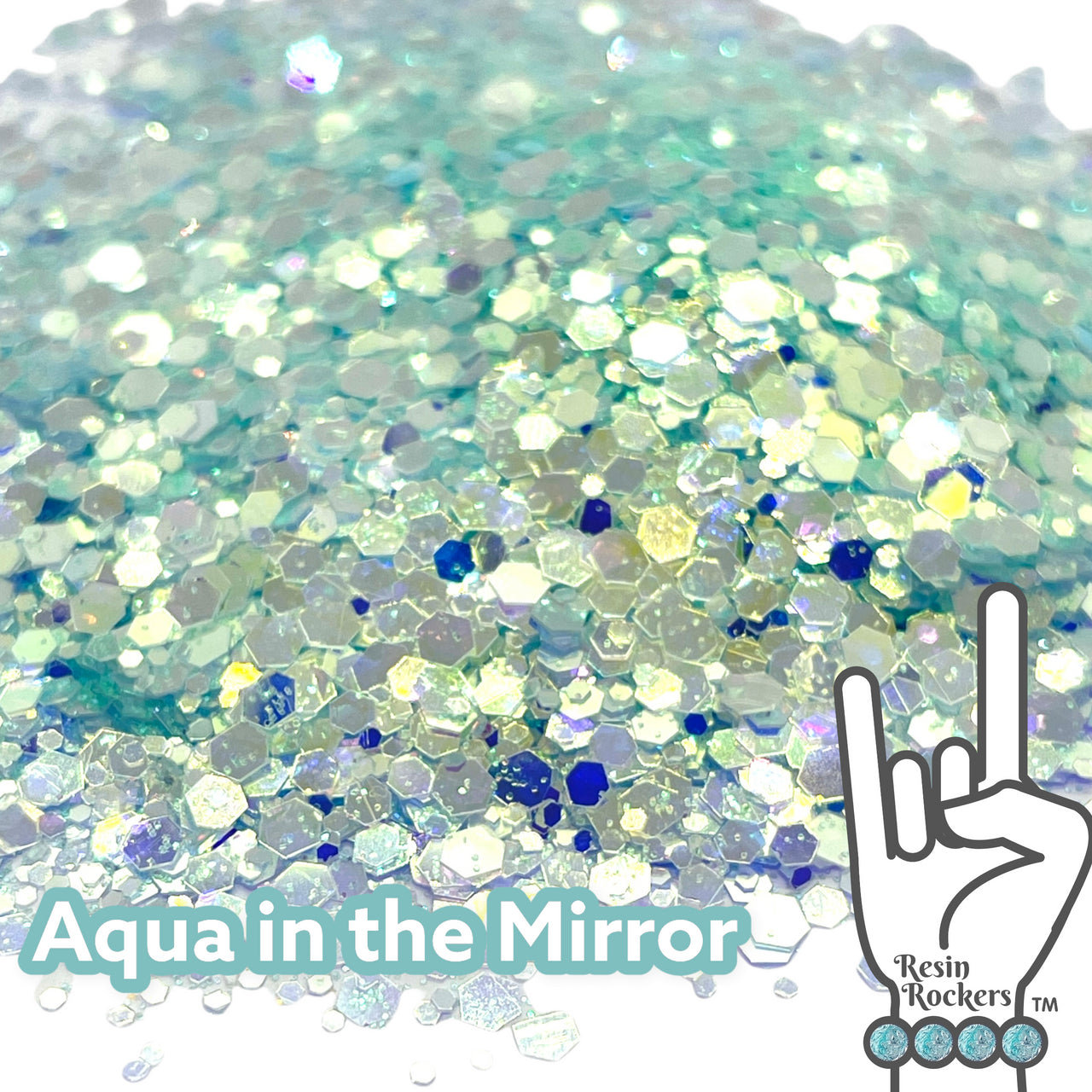 Aqua in the Mirror Premium Pixie for Poxy Chunky Glitter Mix
