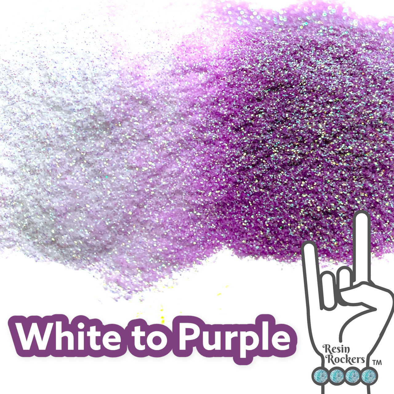 UV Reactive White to Purple Pixie for Poxy Color Changing Micro Fine Glitter