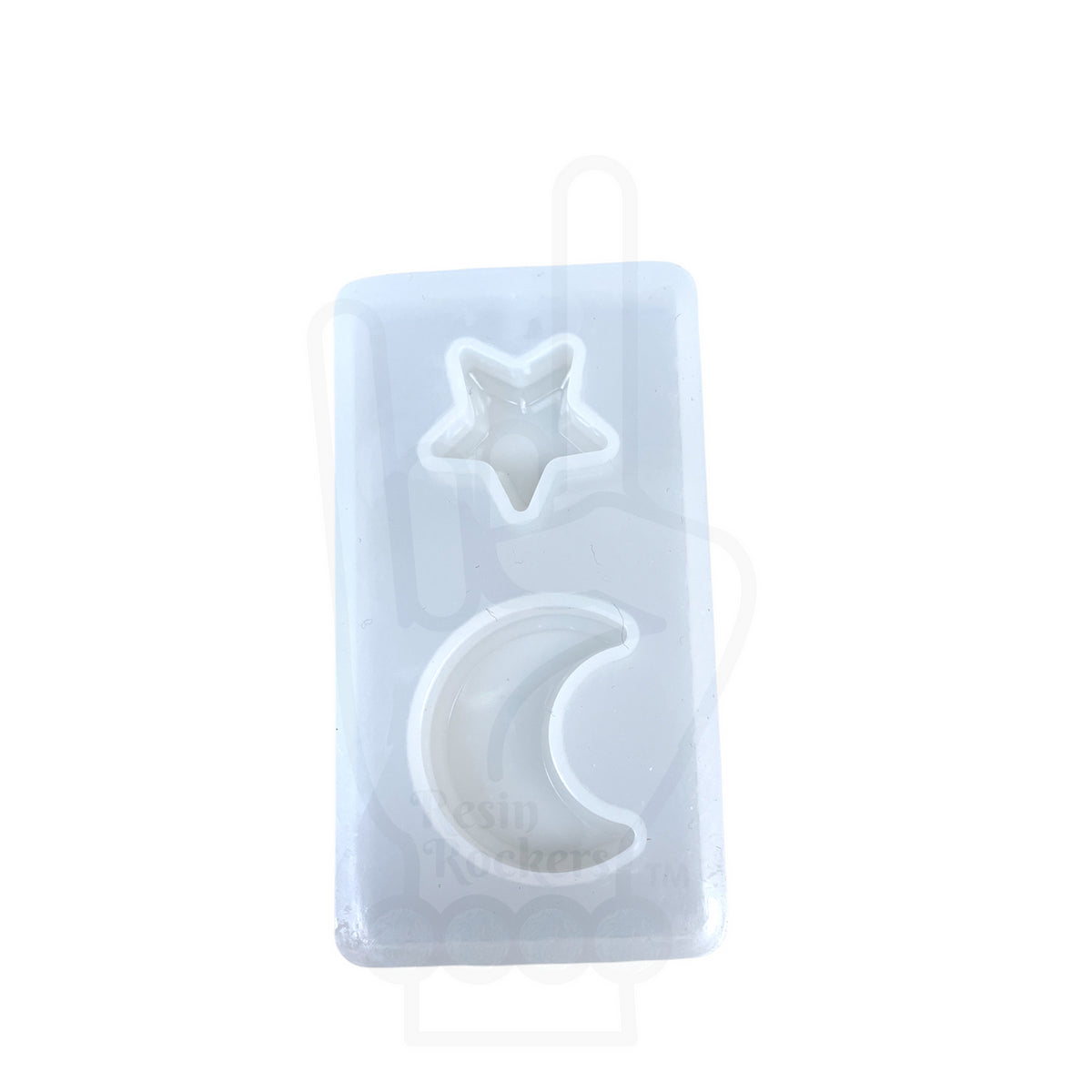 UV Safe Crescent Moon &amp; Star Charm Duo Silicone Mold for UV or Epoxy Resin Art Single