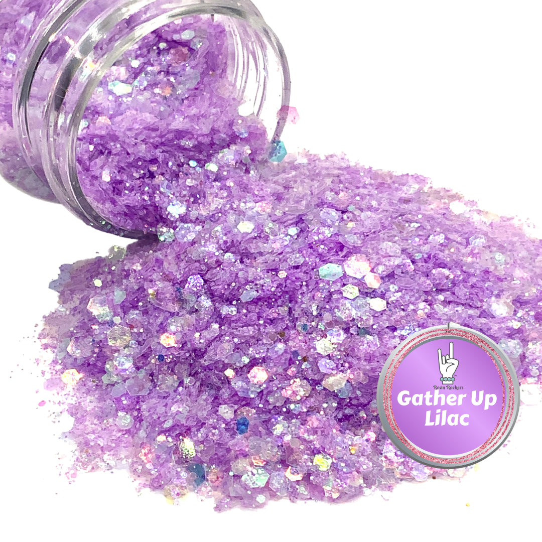 Gather Up Lilac Purple Iridescent Poxy Chunky Glitter Mix - Resin Rockers