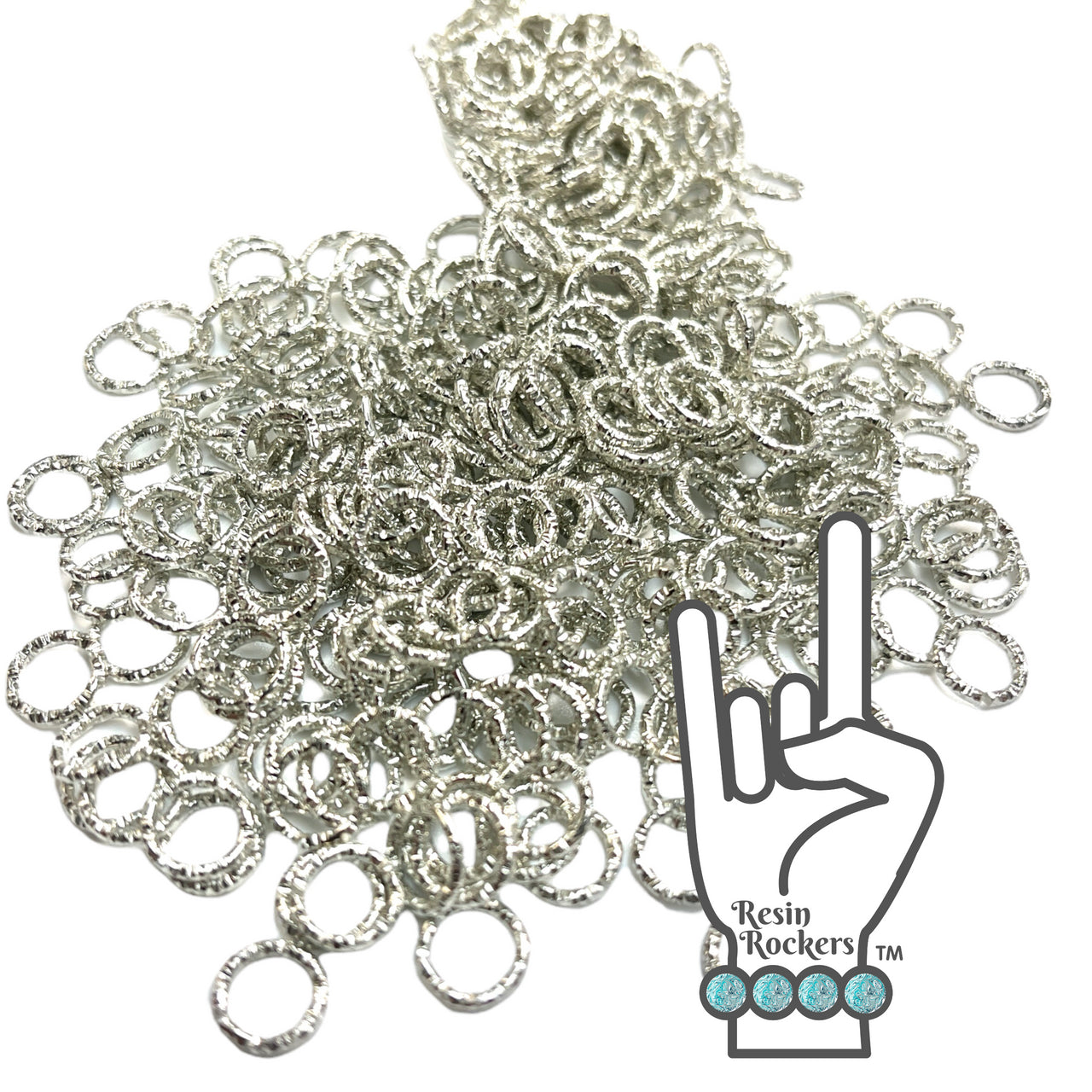 Dog Tag Reinforcement Rhodium Plated Stainless Steel Jump Rings Pack of 100