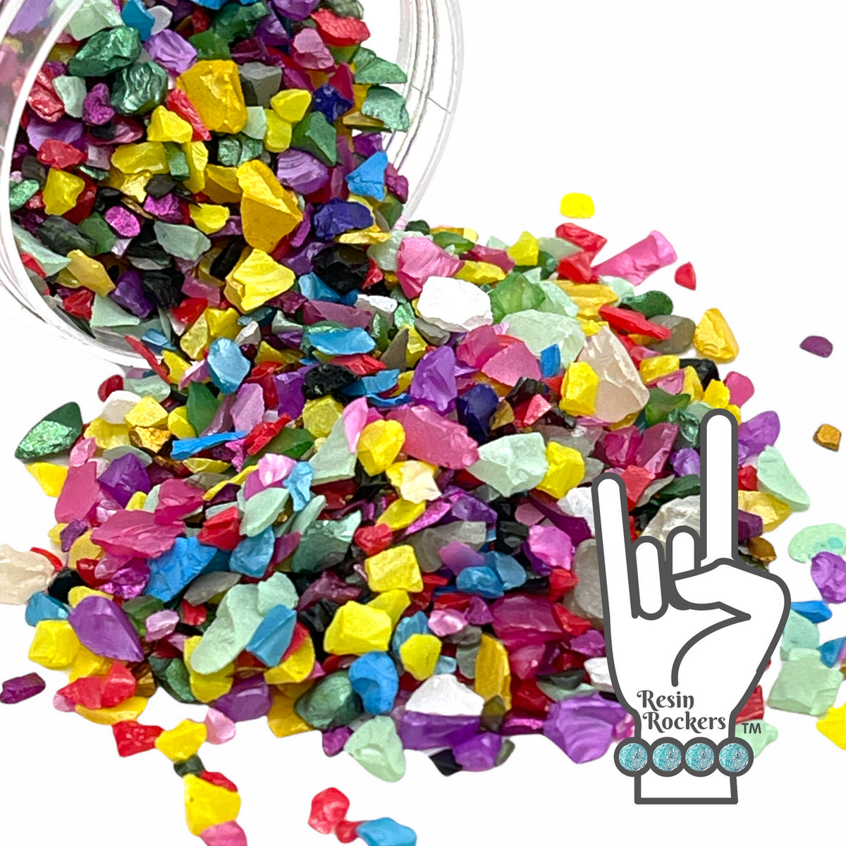 Multi-colored Crushed Glass for UV and Epoxy Resin Art - Resin Rockers