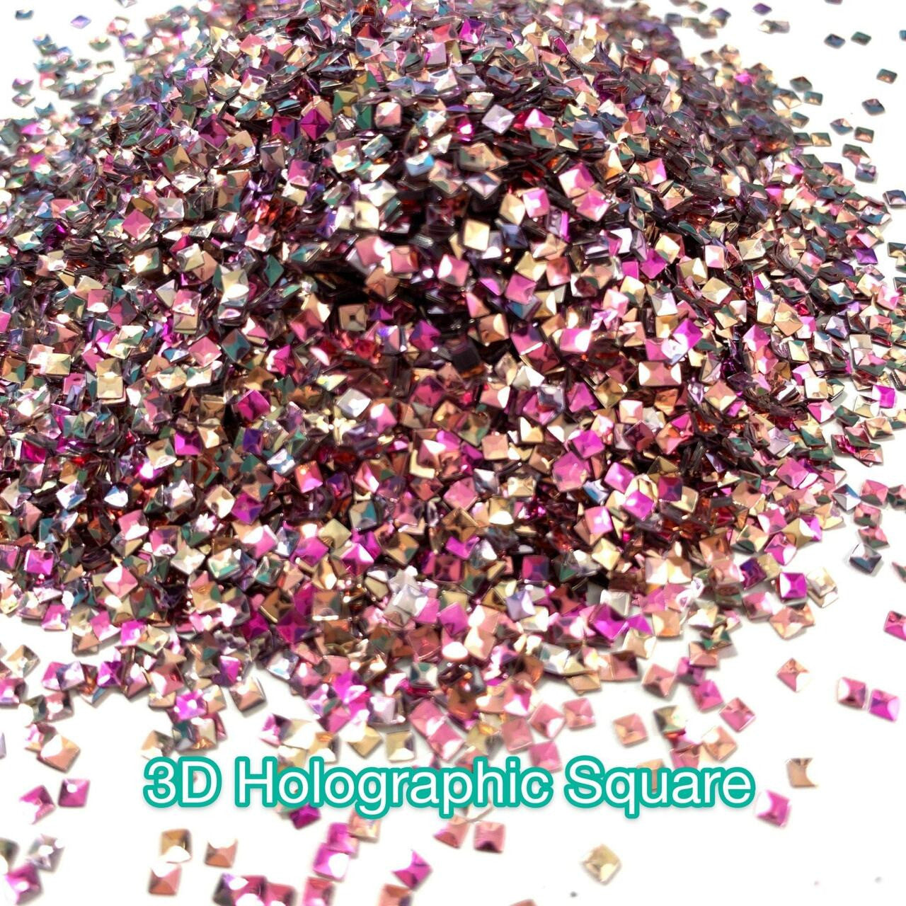 Hip to be Square 3D Chunky Holographic Glitter Shapes for UV and Epoxy Resin Art