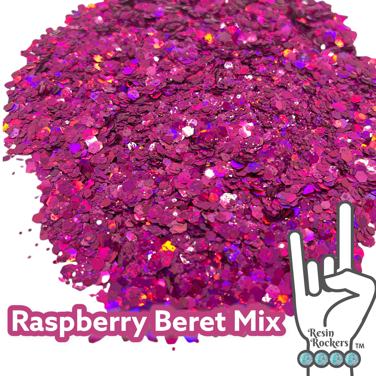 Raspberry Beret Pixie for Poxy Chunky Glitter Mix