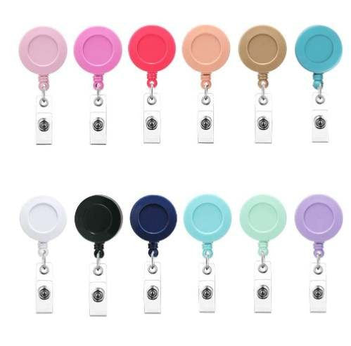 Badge Reel Blank with Alligator Clip and Button Snap in a Variety of Colors &amp; Clear