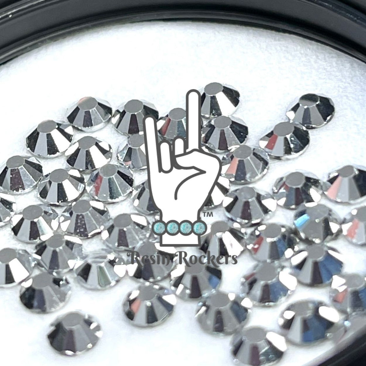 Silver Luxe Bling Bling Premium Glass Rhinestone Embellishments &amp; Badge Reel Snap Gems