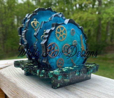 Geode Coaster Mold Set - Coaster Holder with Feet for Epoxy Resin Art