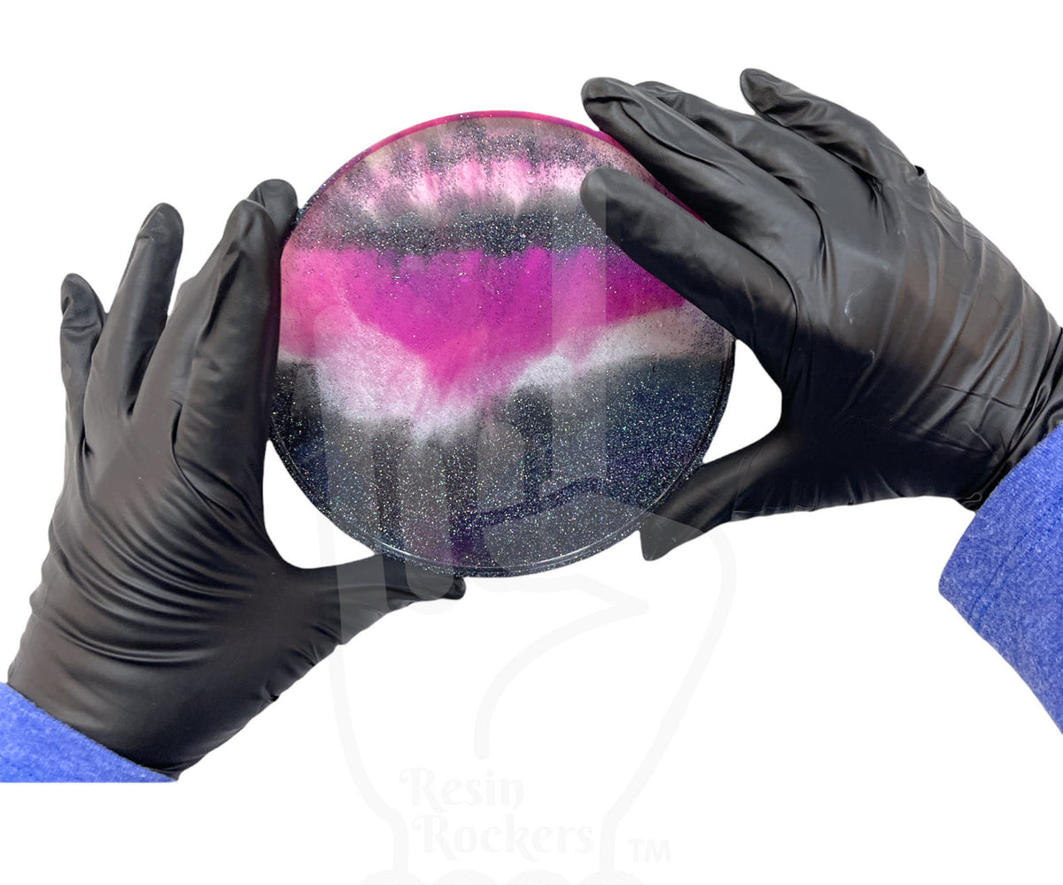 Mandy's Heavy Duty Black Reusable Nitrile Gloves Resin Rockers