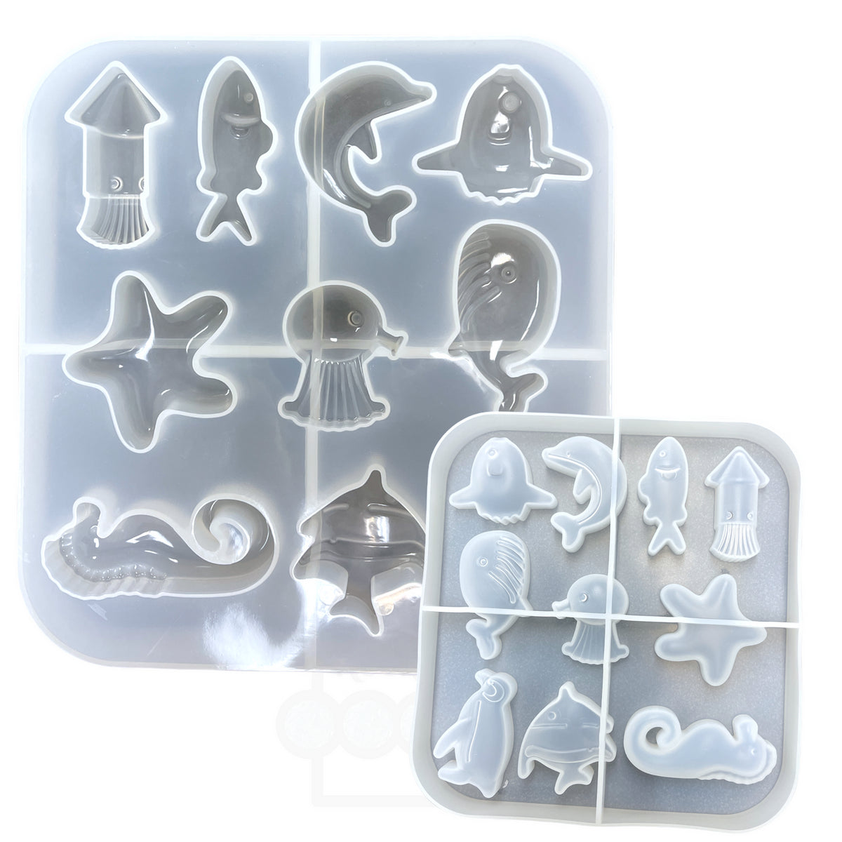 UV Safe Sea Creatures Charm Set Silicone Mold for UV or Epoxy Resin Art
