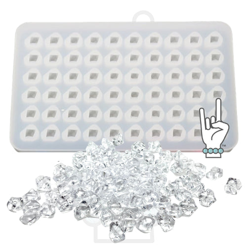 Ice Cube Transparent Silicone Mold for Epoxy or UV Resin Art (makes 60 at once!)