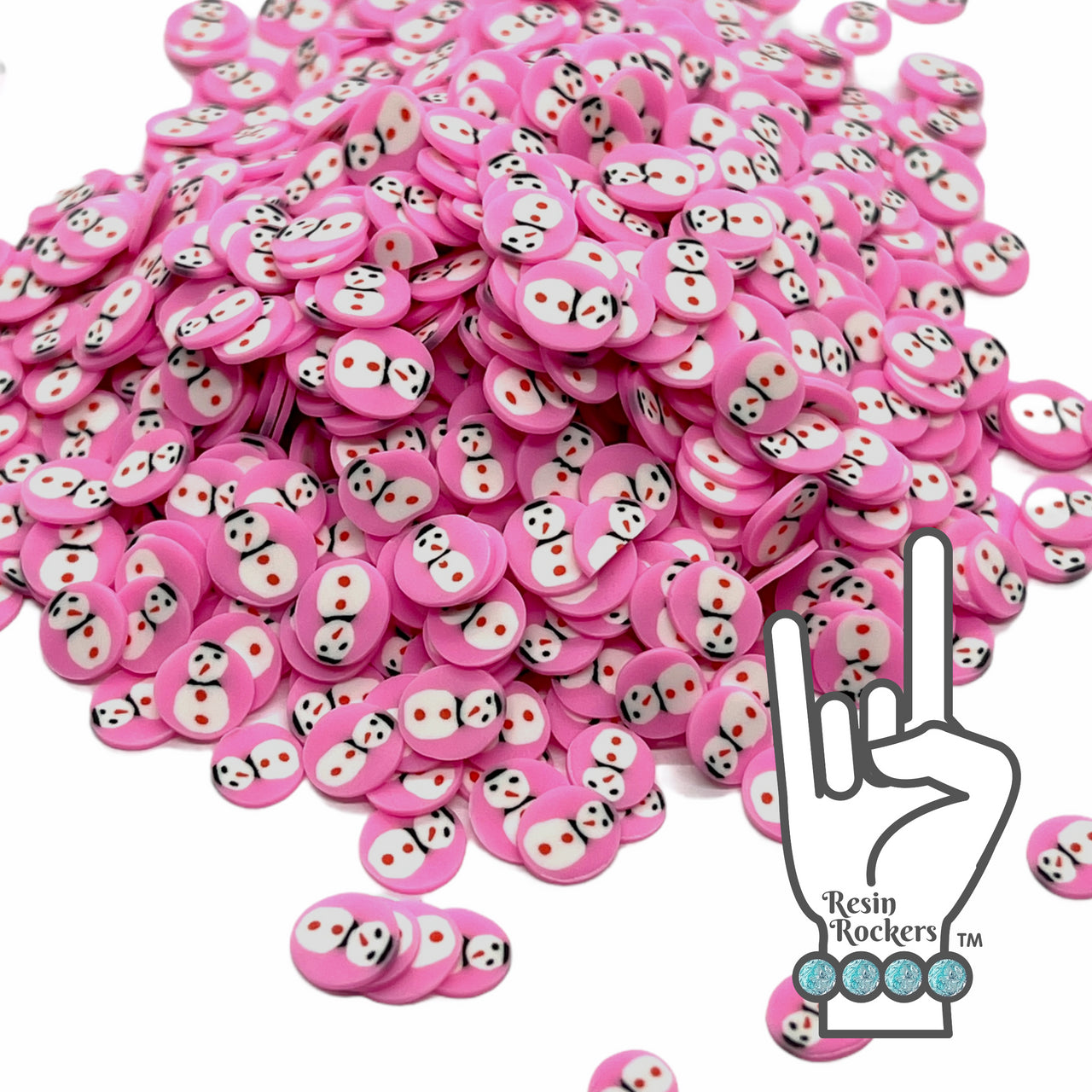 Pink Snowmen Polymer Clay Piece Mix for Epoxy and UV Resin Art